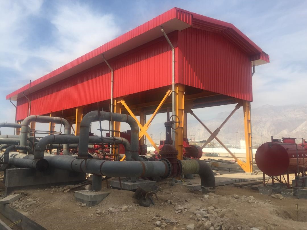 اجرای پوشش سقف شلتر تجهیزات صنعتی